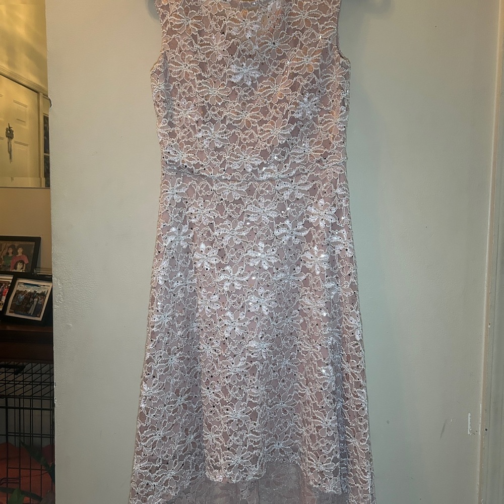Purple High Low Sleeveless Cowl Neck Dress